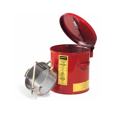 Justrite Steel Wash Tank with Basket ext. dia. 9.38" x 10" H CAN135